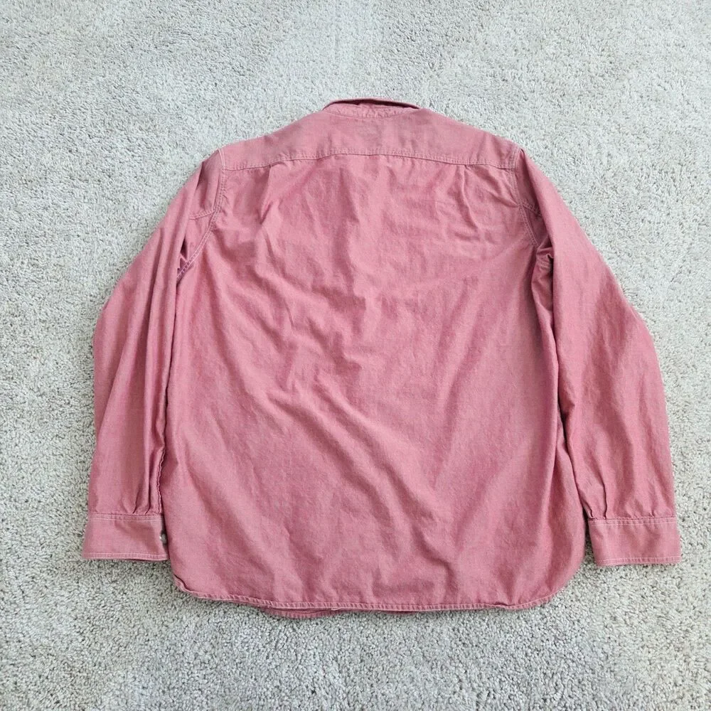 J.Crew Shirt Mens XL Pink Chambray Long Sleeve Button Up Workwear Casual